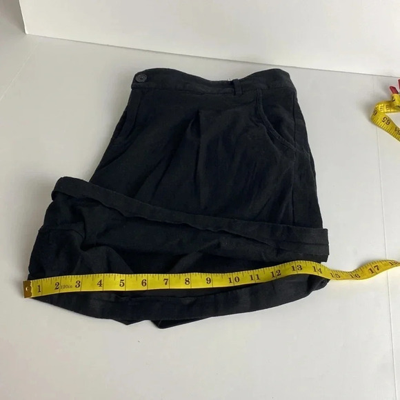 Black Linen summer capsule beach pull on outdoor vacation holiday shorts size 20 - Picture 10 of 16